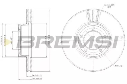 Тормозной диск (BREMSI: DBA164V)