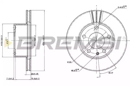 Тормозной диск (BREMSI: DBA166V)