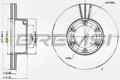 Тормозной диск (BREMSI: DBA172V)