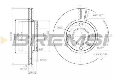 Тормозной диск (BREMSI: DBA175V)