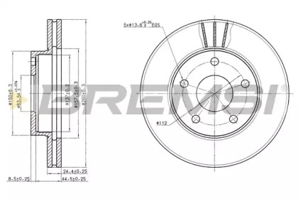 Тормозной диск (BREMSI: DBA180V)