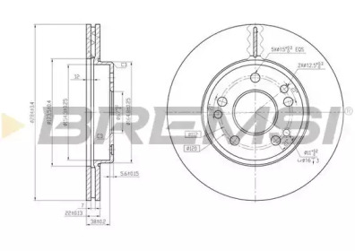 Тормозной диск (BREMSI: DBA181V)