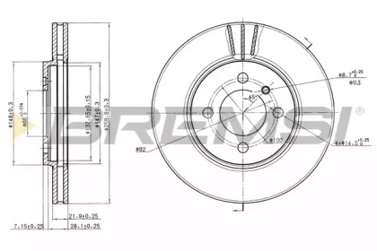 Тормозной диск (BREMSI: DBA182V)