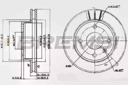 Тормозной диск (BREMSI: DBA183V)