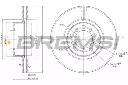 Тормозной диск (BREMSI: DBA185V)