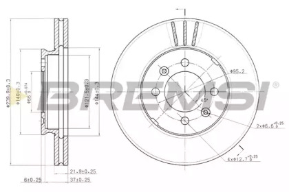 Тормозной диск (BREMSI: DBA189V)