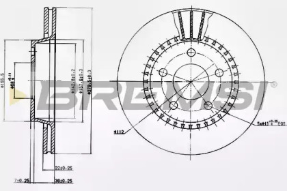 Тормозной диск (BREMSI: DBA190V)