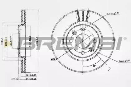 Тормозной диск (BREMSI: DBA199V)