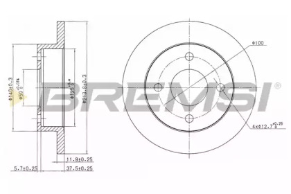 Тормозной диск (BREMSI: DBA202S)