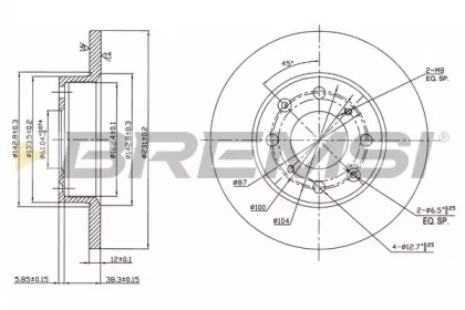 Тормозной диск (BREMSI: DBA203S)