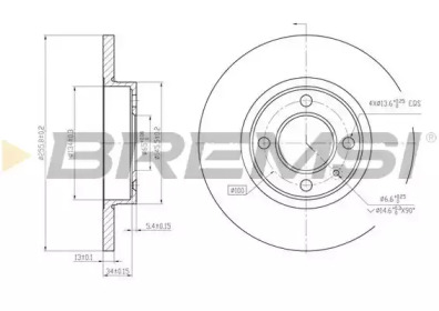 Тормозной диск (BREMSI: DBA205S)