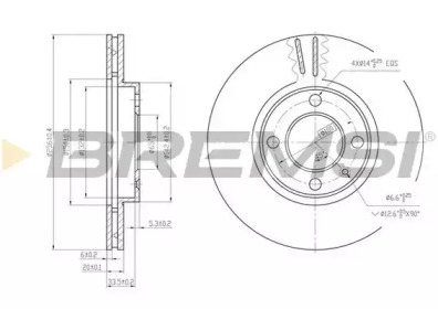 Тормозной диск (BREMSI: DBA207V)