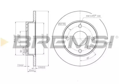 Тормозной диск (BREMSI: DBA208S)