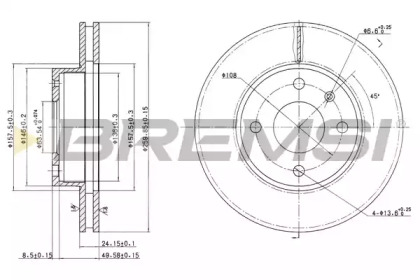 Тормозной диск (BREMSI: DBA209V)