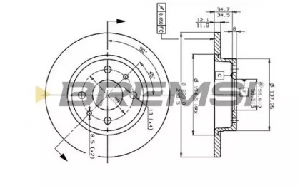 Тормозной диск (BREMSI: DBA215S)