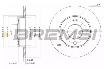 Тормозной диск (BREMSI: DBA216S)