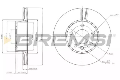 Тормозной диск (BREMSI: DBA217V)