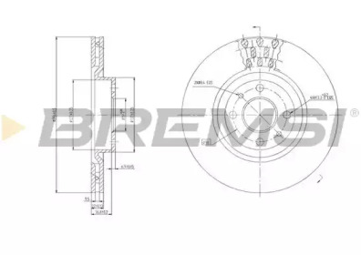 Тормозной диск (BREMSI: DBA220V)