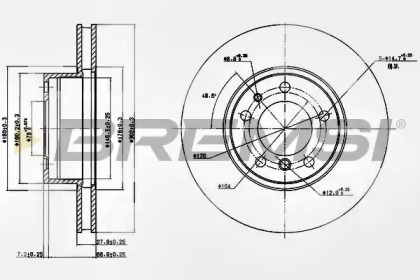 Тормозной диск (BREMSI: DBA222V)