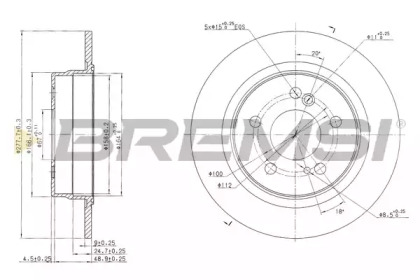 Тормозной диск (BREMSI: DBA224S)