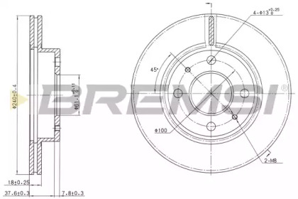 Тормозной диск (BREMSI: DBA227V)