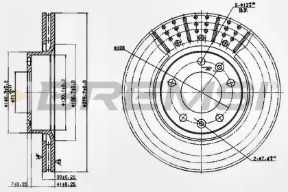 Тормозной диск (BREMSI: DBA228V)