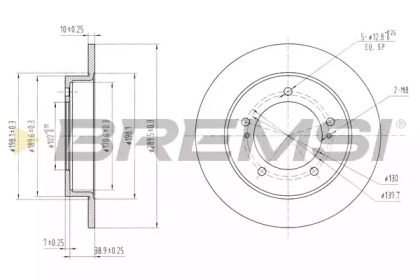 Тормозной диск (BREMSI: DBA233S)