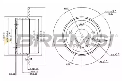 Тормозной диск (BREMSI: DBA239S)