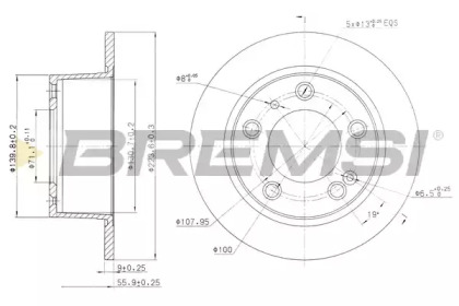 Тормозной диск (BREMSI: DBA247S)