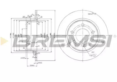 Тормозной диск (BREMSI: DBA249S)