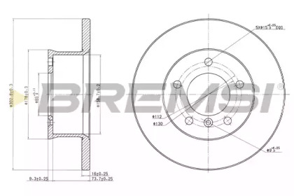 Тормозной диск (BREMSI: DBA250S)