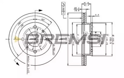 Тормозной диск (BREMSI: DBA259V)