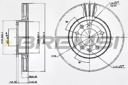 Тормозной диск (BREMSI: DBA264V)