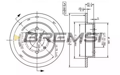 Тормозной диск (BREMSI: DBA267S)