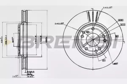 Тормозной диск (BREMSI: DBA268V)