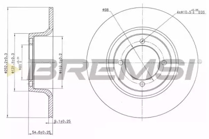 Тормозной диск (BREMSI: DBA274S)