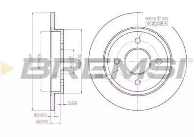 Тормозной диск (BREMSI: DBA281S)