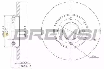 Тормозной диск (BREMSI: DBA282S)