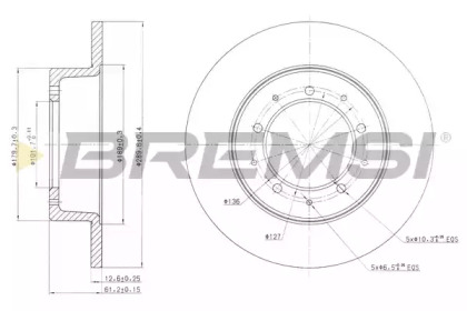 Тормозной диск (BREMSI: DBA283S)