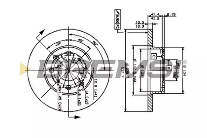 Тормозной диск (BREMSI: DBA285S)