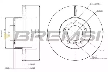 Тормозной диск (BREMSI: DBA295V)