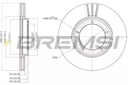 Тормозной диск (BREMSI: DBA312V)