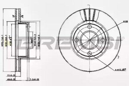 Тормозной диск (BREMSI: DBA319V)