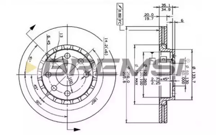 Тормозной диск (BREMSI: DBA328V)