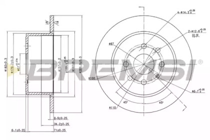 Тормозной диск (BREMSI: DBA329S)