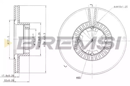 Тормозной диск (BREMSI: DBA341V)