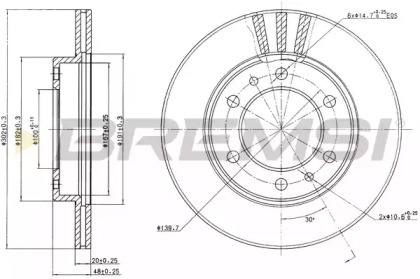 Тормозной диск (BREMSI: DBA347V)