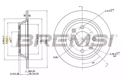 Тормозной диск (BREMSI: DBA355S)