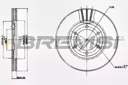 Тормозной диск (BREMSI: DBA357V)