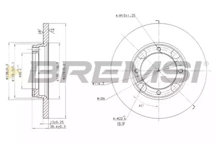 Тормозной диск (BREMSI: DBA358S)